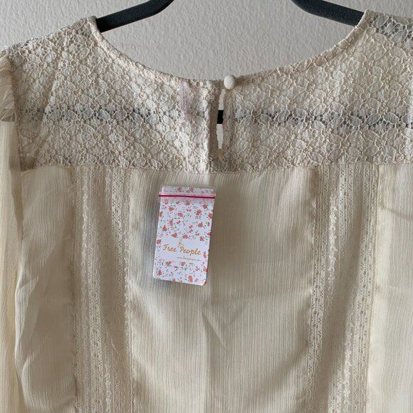 π€ Boho FREE PEOPLE Embroidered Peasant Lace Dress β Effortlessly Romantic! πΏ - Picture 6 of 7